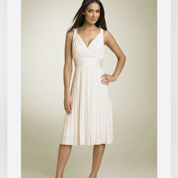 Suzi Chin for Maggy Boutique Dresses & Skirts - Suzi Chin Boutique white pleated dress. Size 12